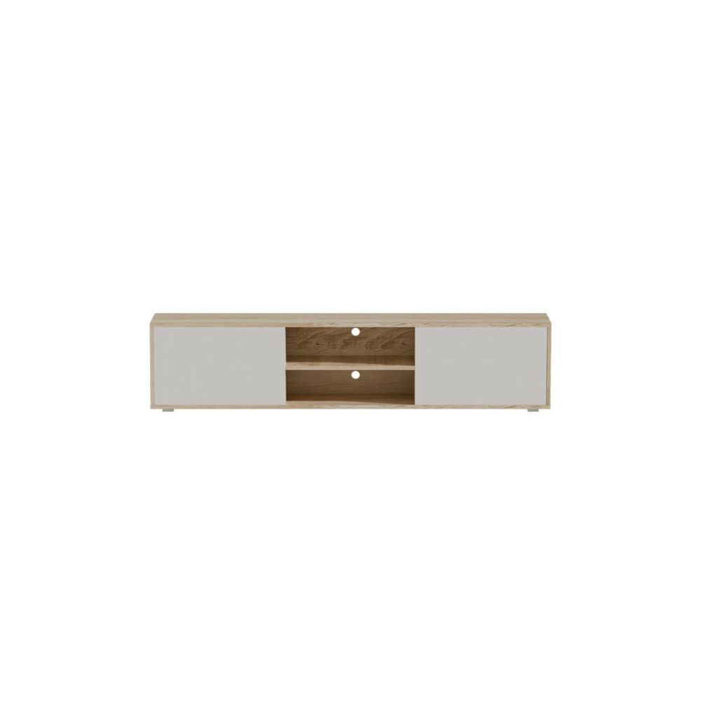 Mueble Mesa TV Melamina Blanco-Natural