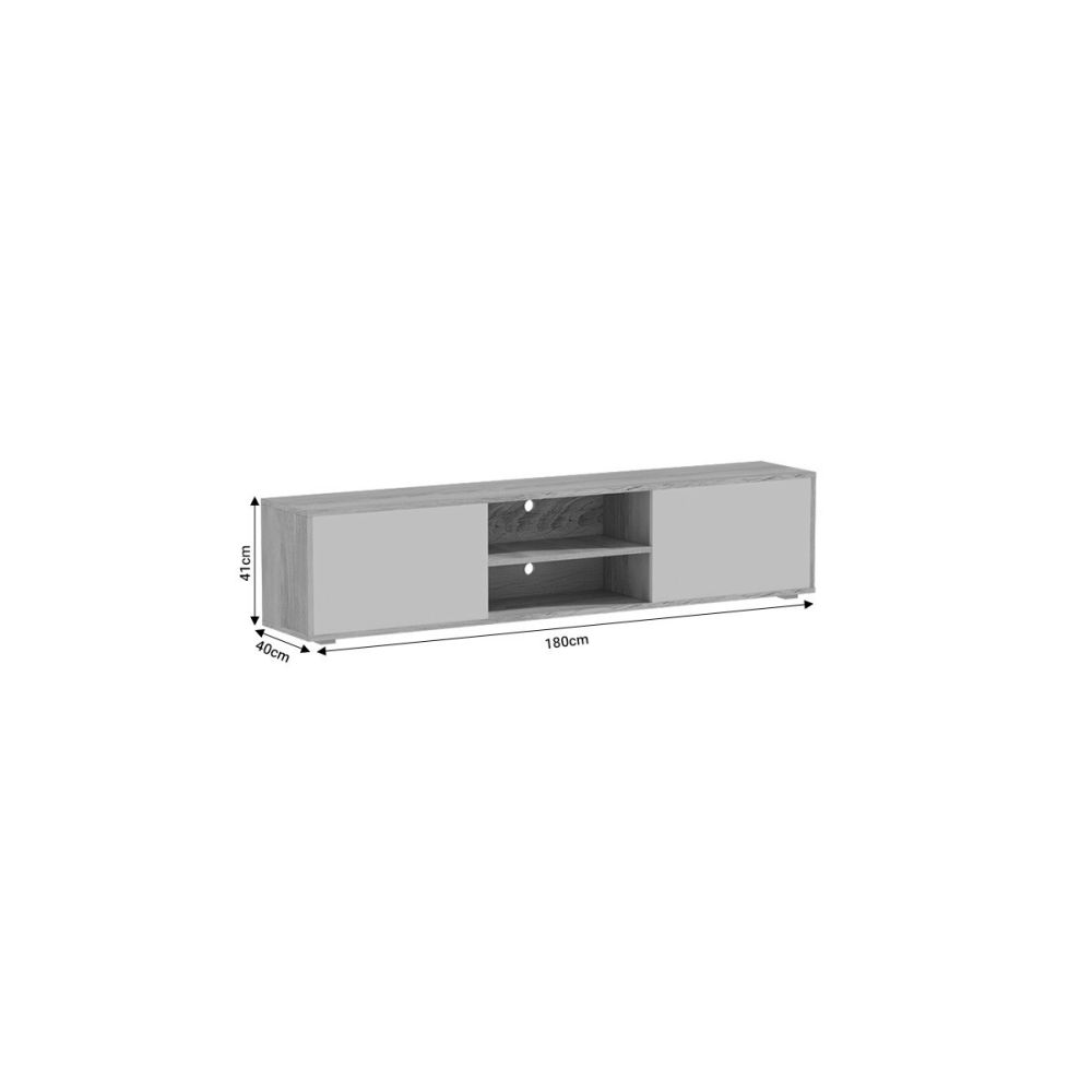 Mueble Mesa TV Melamina Blanco-Natural