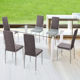 Pack de 6 Sillas Tapizadas para Salón y Comedor – Acabado Marengo en Aluminio, Medidas: 43 cm x 48 cm x 99,5 cm