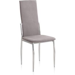 Pack de 6 Sillas Tapizadas para Salón y Comedor – Acabado Marengo en Aluminio, Medidas: 43 cm x 48 cm x 99,5 cm