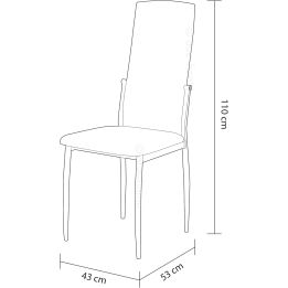 Pack de 6 Sillas Tapizadas para Salón y Comedor – Acabado Marengo en Aluminio, Medidas: 43 cm x 48 cm x 99,5 cm