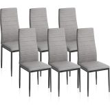 Pack de 6 Sillas Tapizadas para Comedor/Salón, 40x42x96 cm