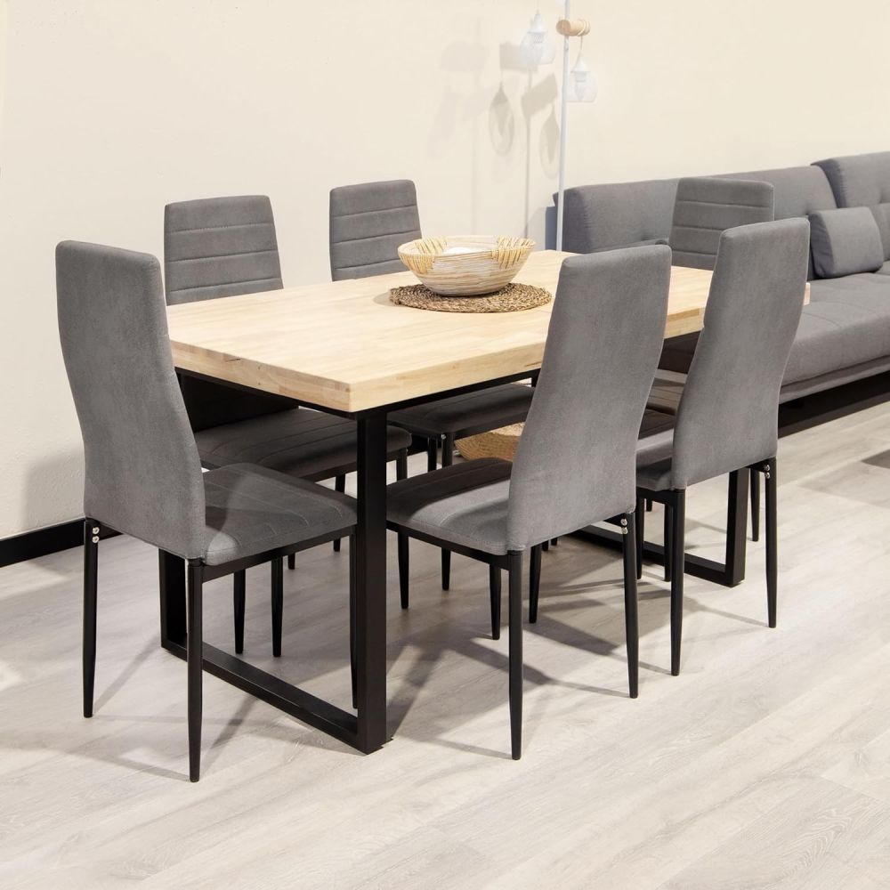 Pack de 6 Sillas Tapizadas para Comedor/Salón, 40x42x96 cm