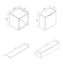 Meyvaser Mueble de salón y TV Conjunto muebles de salón apilable 245 Cm Ancho Color madera y blanco Meyvaser Mueble de salón y TV Conjunto muebles de salón apilable 245 Cm Ancho Color madera y blanco