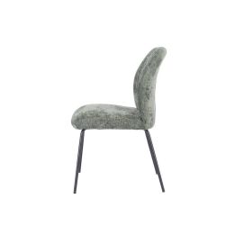 Pack de 2 Sillas Tapizadas en Tela Musgo con Patas en Acabado Negro, Asiento y Respaldo Ergonómicos, Medidas 61x47x89 cm